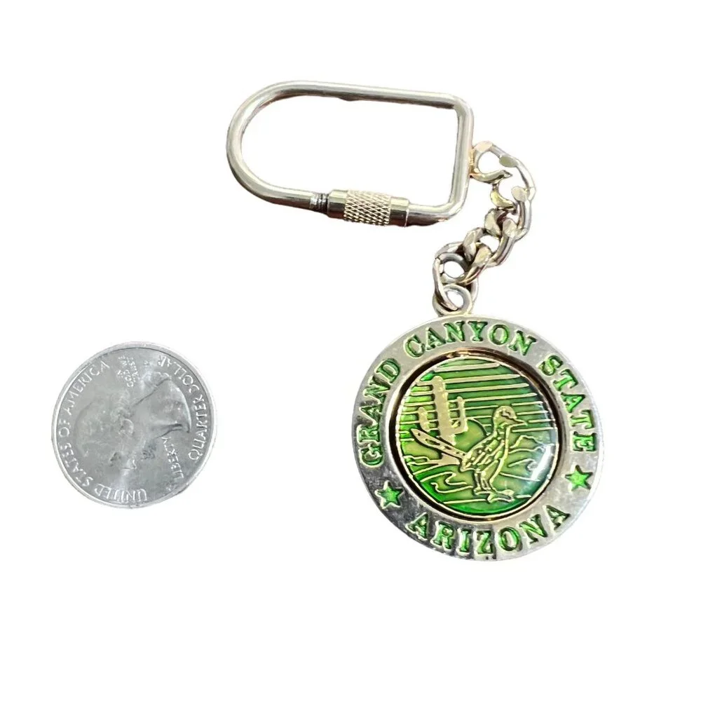 Grand Canyon‎ Keychain National Park Key Ring Rotating Fob Souvenir Road Runner